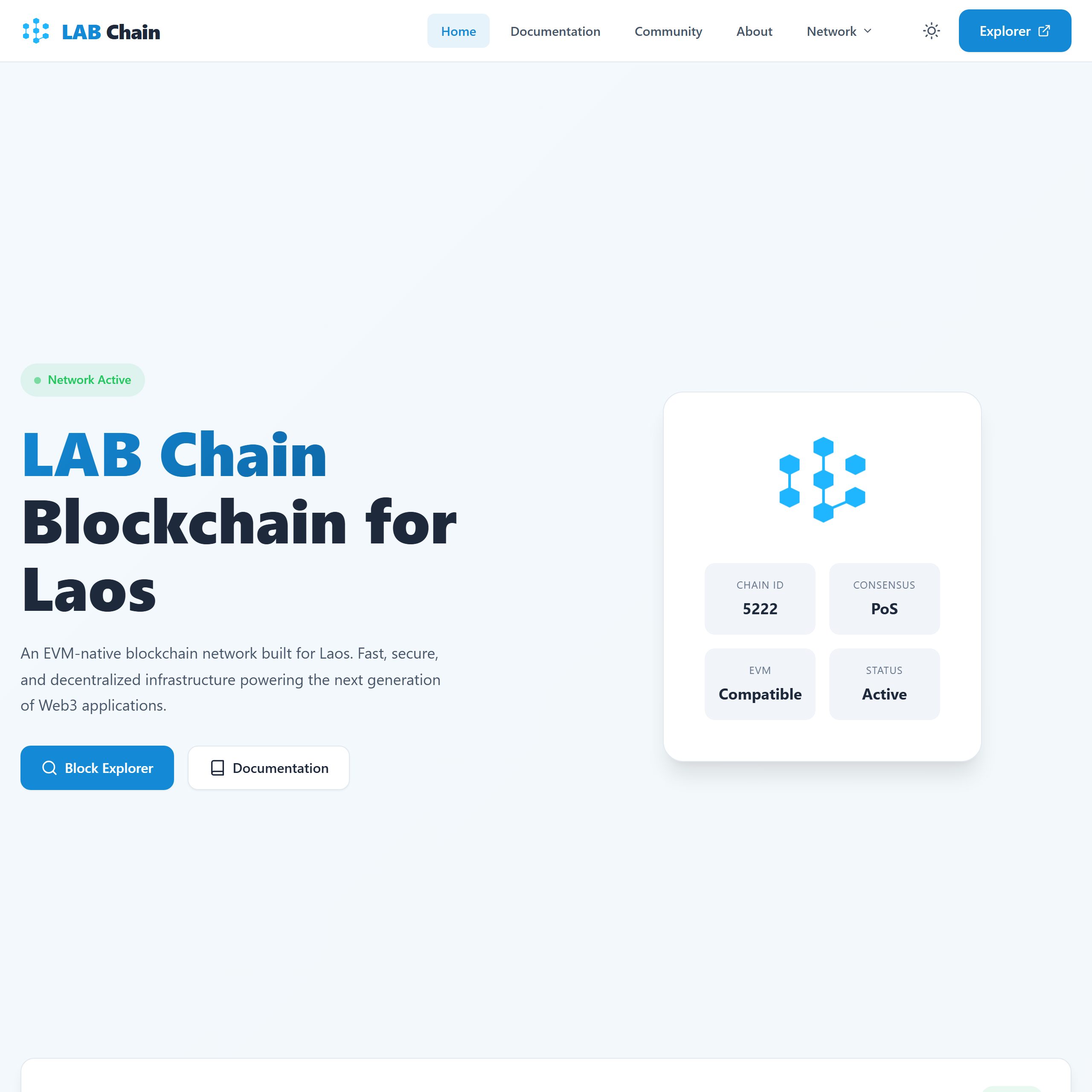 ໜ້າທຳອິດຂອງ LAB Chain